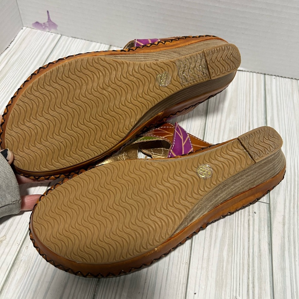 Spring Step L’Artiste sandal size 38 7-7.5 floral wedge - Picture 5 of 10